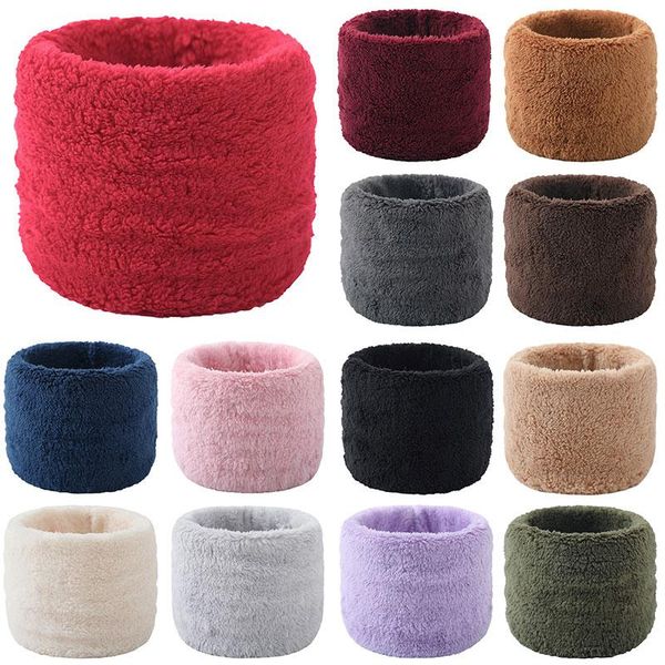 

scarves fashionable neutral thick single circle scarf plus fleece high neck solid color soft comfortable breathable simple, Blue;gray