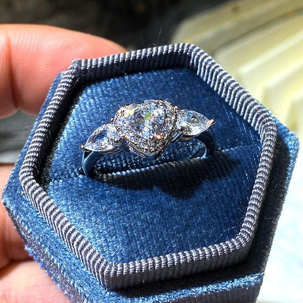 

wedding rings youhaocc creative european style love heart zircon fashion simple ring engagement proposal size 6-10, Slivery;golden
