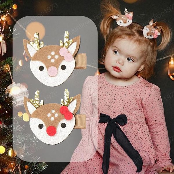 Baby Girl Toddler Christmas Fawn Hairpin Fashion Sweet Accessori per capelli Kid Princess Kawaii Cute Barrettes Hairclip Forniture per feste