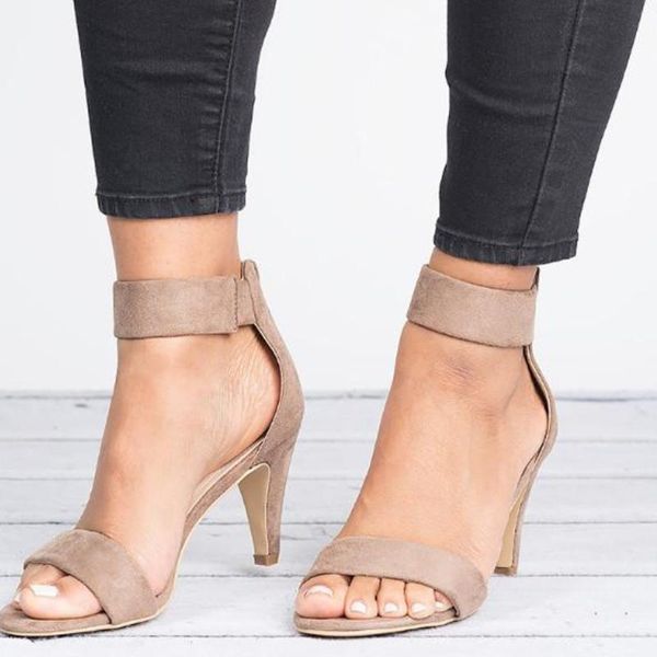 

women sandals pointed high heels fine heel female summer shoes open toe, Black