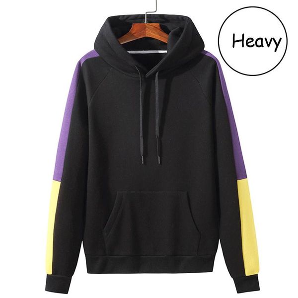 

men's hoodies & sweatshirts autumn cotton colorblock hoodie men oversize stylish casual japanese streetwear harajuku loose solid unisex, Black