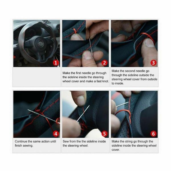 

steering wheel covers 38cm cover accessories car decoration gray leather with