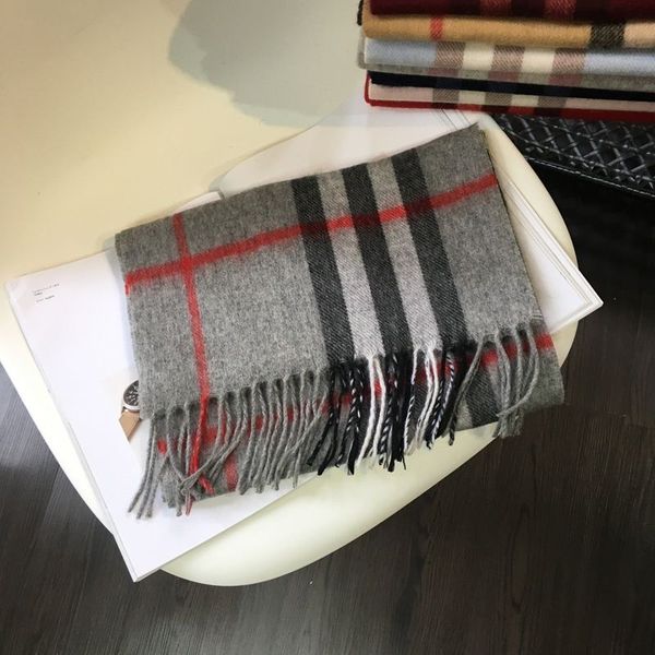 

2021 classic plaid scarf for women cashmere scarf fashion shawl 100% cashmere scarf for winter womens and mens size 180x30cm, Blue;gray