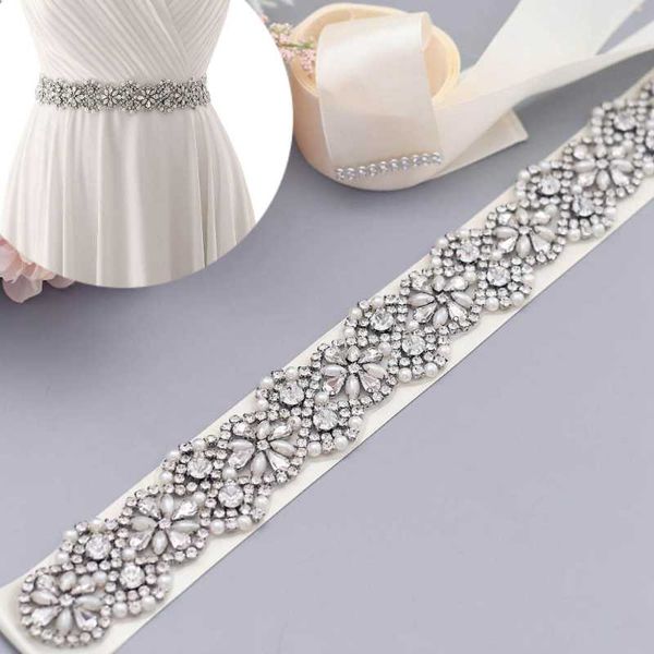 

wedding sashes ueen s04a rhinestone belt for ladies blue dress accessories satin sash women sparkly, White