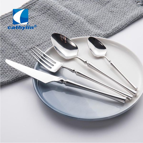 

pcs dinnerware set 304 stainless steel silverware fork knife scoops cutlery gift flatware el tableware st0263 sets