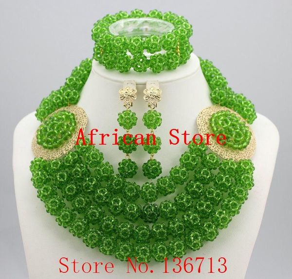 

earrings & necklace african wedding coral beads jewelry set sets nigerian r506, Silver