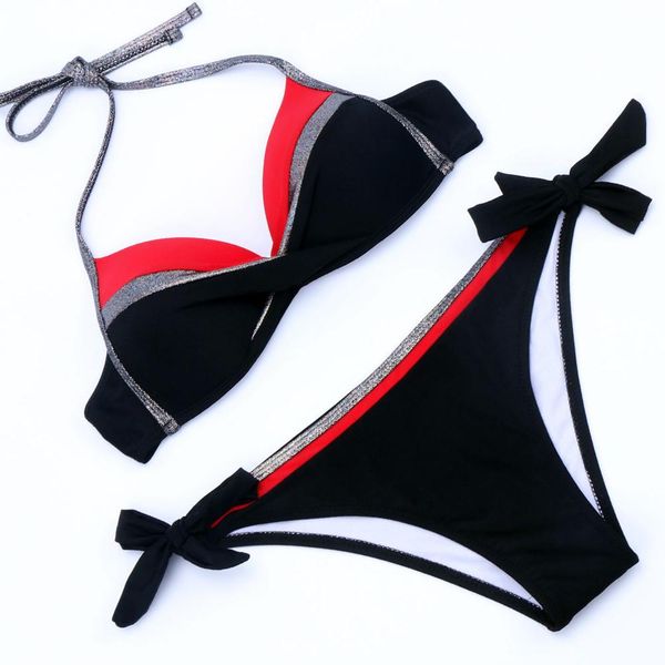 

bikini 2021 swimsuit women bathing suit push up bikini set plus size swimwear halter swimming suit maillot de bain femme biquini