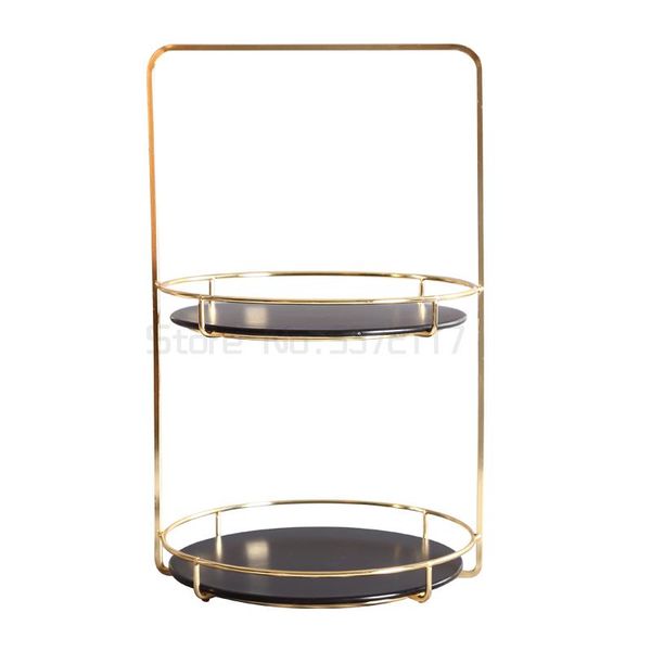 

dishes & plates nordic marble double deck plate afternoon snack rack