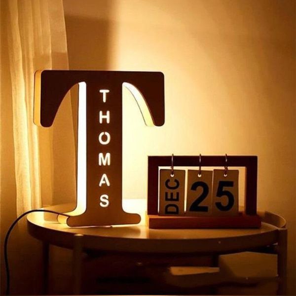 

wooden usb led night light 24 letter personality atmosphere lamp customized set-up decorative for couple baby room bedroom novelty items