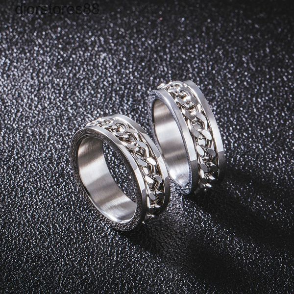 

ring fashion brand versatile rotating chain , men's women's lovers tail, Silver