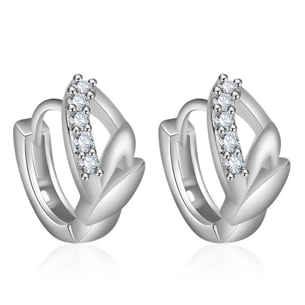 

stud ear clip geometric earrings for women fashion retro jewelry pattern full drill zircon rose gold earings gifts, Golden;silver