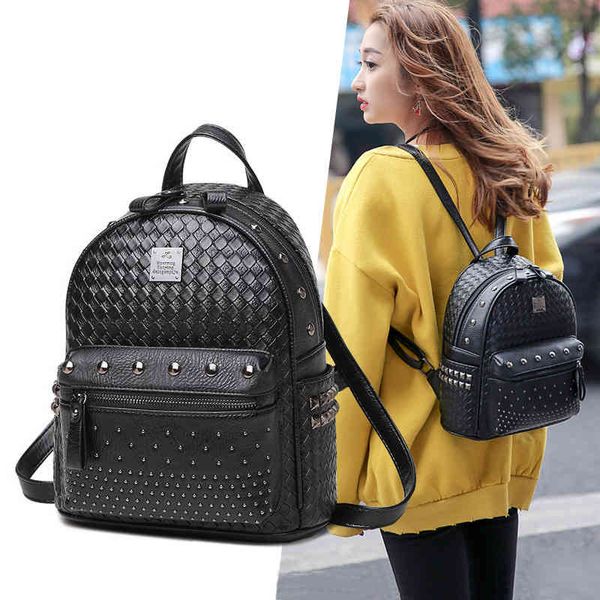 

backpack women's korean version 2021 new bag fashion personality versatile college style student mini trend