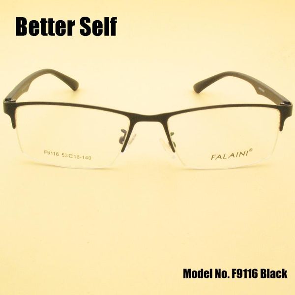 

temple spectacles can do myopia glasses frames metal optical frame gent eyeglasses better self f9116 fashion sunglasses, Black