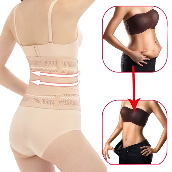 

Postpartum Women High Waist Trainer Slimming Body Shaper Belt Fat Burning Lose Weight Body Belly Control Belt, Beige