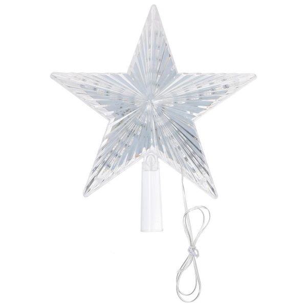 Decorazioni natalizie 1PC Xmas Stella a cinque punte Tree Topper Lampada decorativa Treetop UK Plug