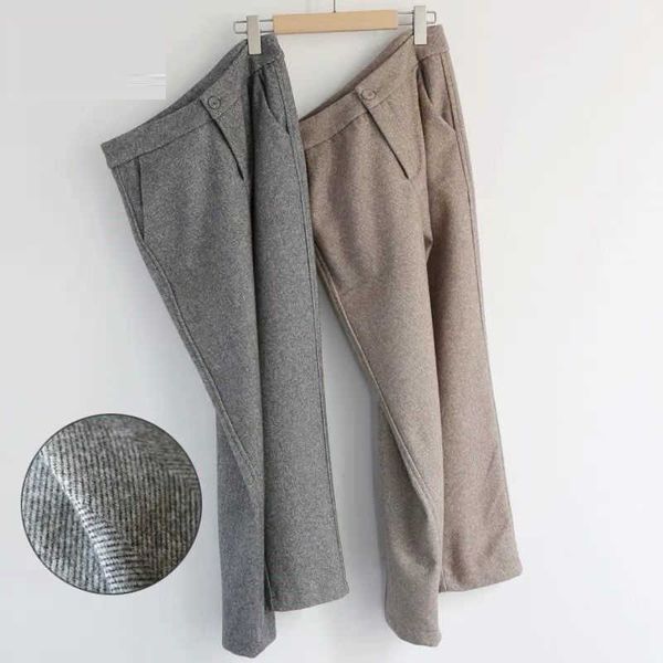

autumn winter korea fashion women high waist woolen harem pants striped loose casual pants plus size suit pant d437 210608, Black;white