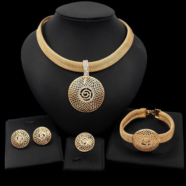 

earrings & necklace yulaili african jewelry sets party costume accessories for women bangle ring nigerian wedding jewelery set, Silver