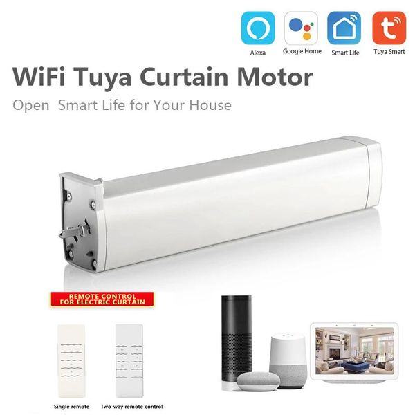 

smart home control wifi electric curtain motor, tuya/smart life app remote vioce via alexa echo and google for