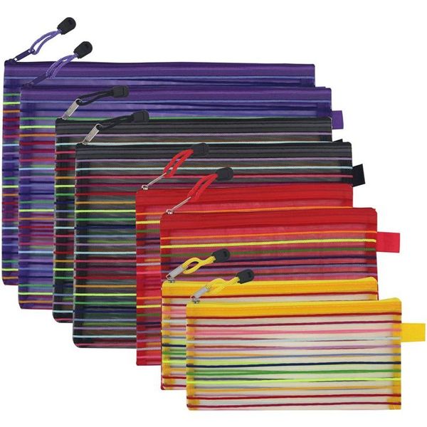 

zipper file bags pouch mesh bag document holder travel folder storage for school office pencil
