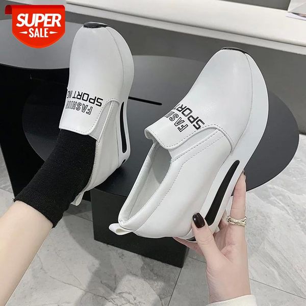 

white black shoes woman sneakers platform spring autumn women thick bottom shoes casual platform increase within 2021 #gg7l