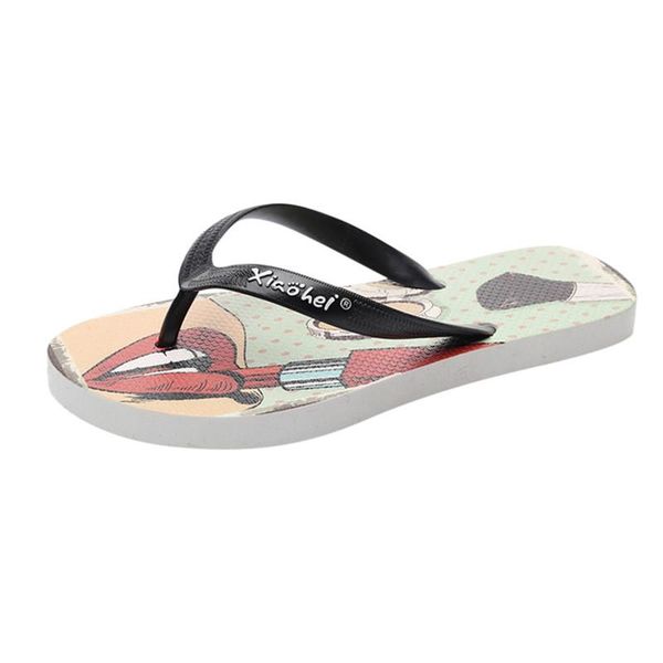 

slippers women shoes summer bohemia floral beach sandals wedge platform thongs flip flops for, Black