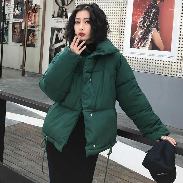 

women's down & parkas 2021 winter parka women coat warm cotton jacket korean short student outerwear loose ladies padded jacket1, Black