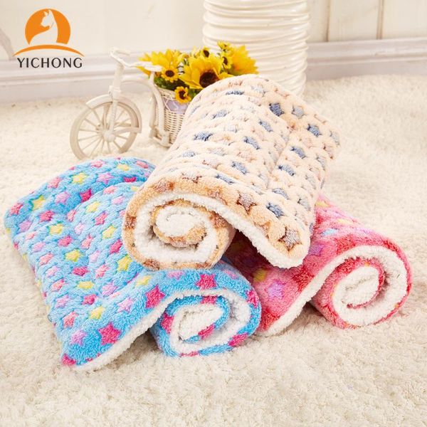 

kennels & pens yichong thickened pet soft fleece pad blanket bed mat for puppy dog cat sofa cushion home washable rug keep warm yh033