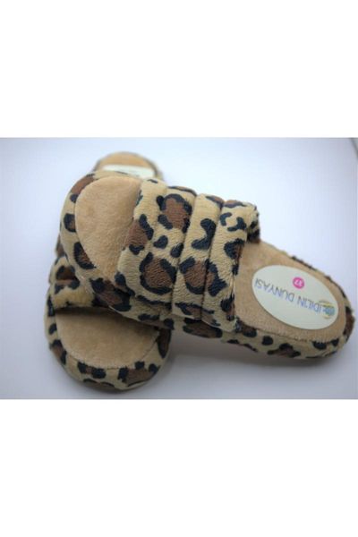 

slippers women's brown plush home slipper, Black