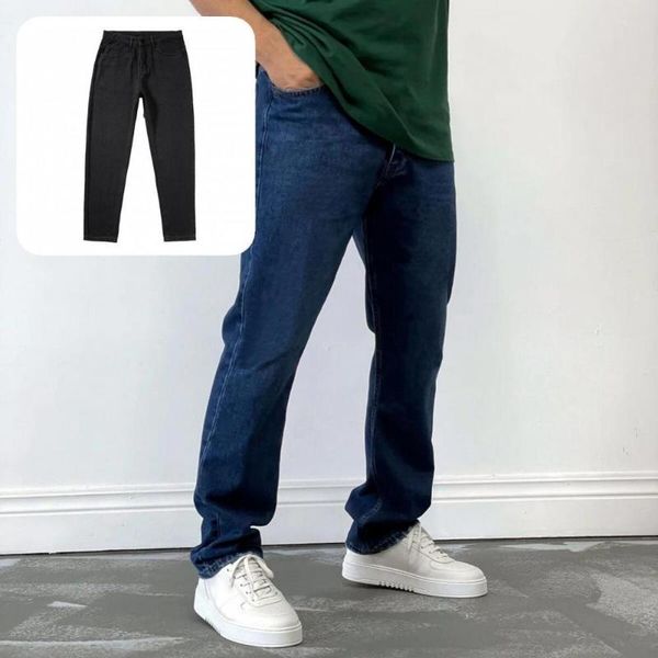 

men's pants men comfortable breathable loose pure color soft autumn trousers, Black