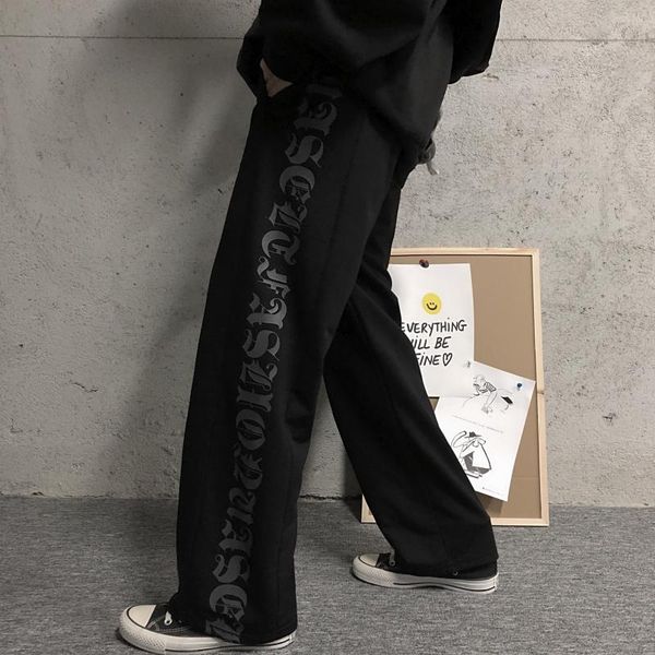 

women's pants & capris wide leg harem ulzzang korean style for men women hip hop trousers harajuku gothic goth streetwear punk loose fl, Black;white