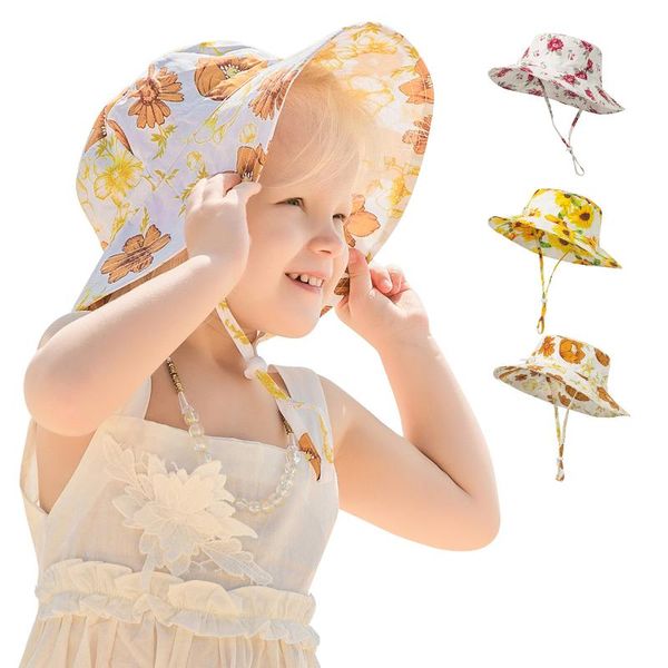 

caps & hats children baby girls outdoor anti uv protection beach, Yellow