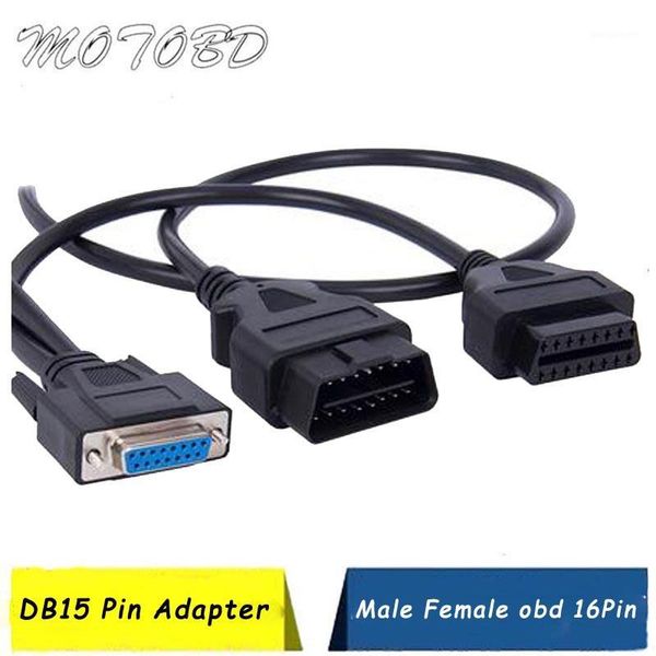 

obd16pin to db 15 pin serial port extension line male 16 15pin obd2 connector female car obdii cable adapter