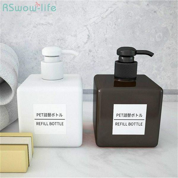 

2pcs 250ml tetragonal emulsion bottle shampoo bottles hand washing press cosmetic bottling plastic containers travel portable storage & jars