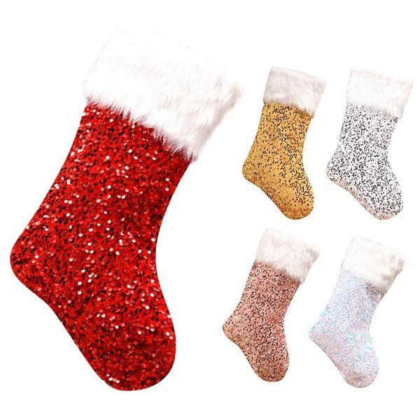 

christmas decorations sequin stockings - home year fireplace candy gift bag tree decoration