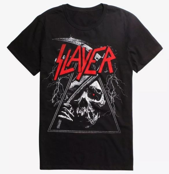

Slayer TRIANGLE REAPER T-Shirt Heavy Metal Band NEW Licensed & Official, White;black