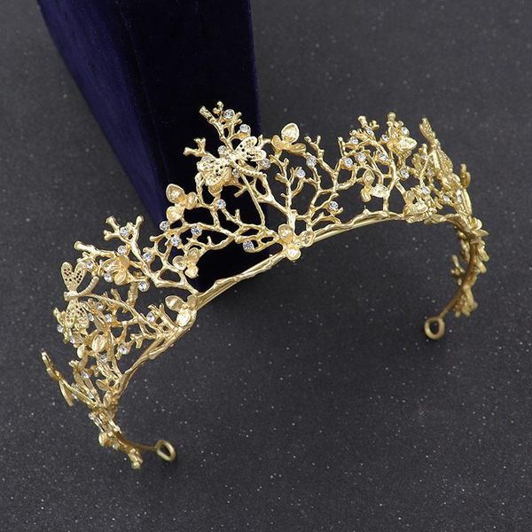 

hair clips & barrettes gold rhinestone bridal tiaras and crowns women crystal baroque bride jewelry princess pageant diadem wedding accessor, Golden;silver