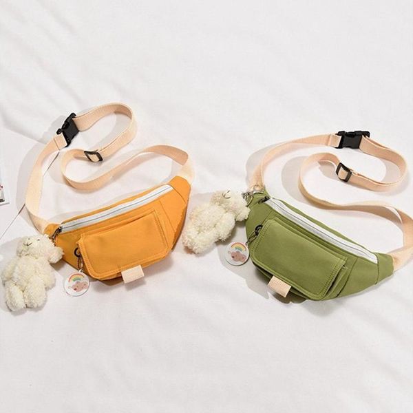 

waist bags 2021 canvas pack small fresh hit color girl women bum chest bag korean mobile phone pocket fanny back