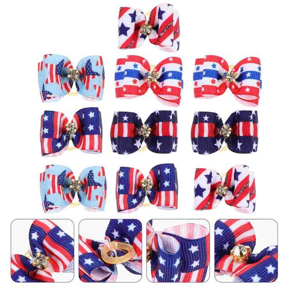 

dog apparel 10pcs cat hair bows with rubber band bowknot for party pography