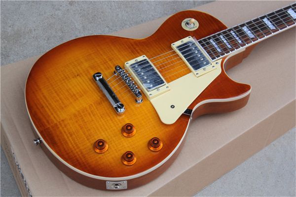 

2021 electric guitar,solid mahogany body tobacco color chrome hardware guitars