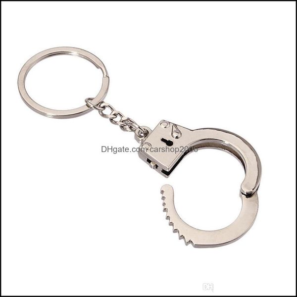 

key rings jewelrysimation handcuffs metal keychain car wallet other pendant jewelry shape chic novelty drop delivery 2021 kklpx, Slivery;golden