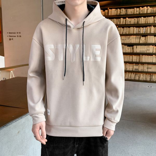 

youth sweater brand loose hooded pullover casual men's coat, Black