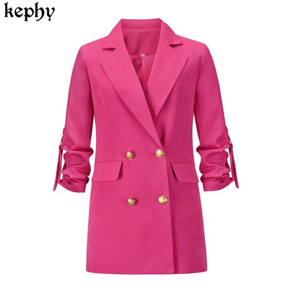 

women's suits & blazers women 2021 streetwear fashion casual loose suit jacket long women's fall for chic office ladies coat, White;black