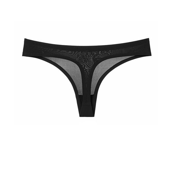 

women's panties 6pcs g-strings double ice silk girls thongs lace multi-color optional low-waist hollow female comfortable breathable t-, Black;pink