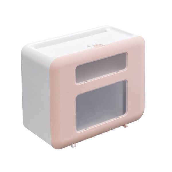 

double layer toilet paper holder wall mounted waterproof plastic tissue box bathroom product supplies boxes & napkins