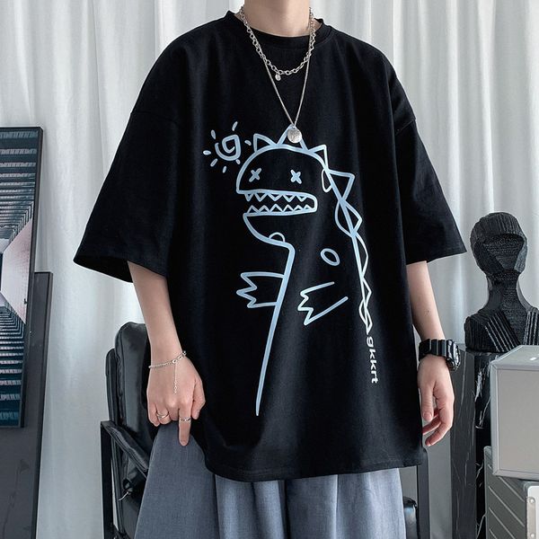 

for men's t-shirts short men with trendy half sve t-shirt, White;black