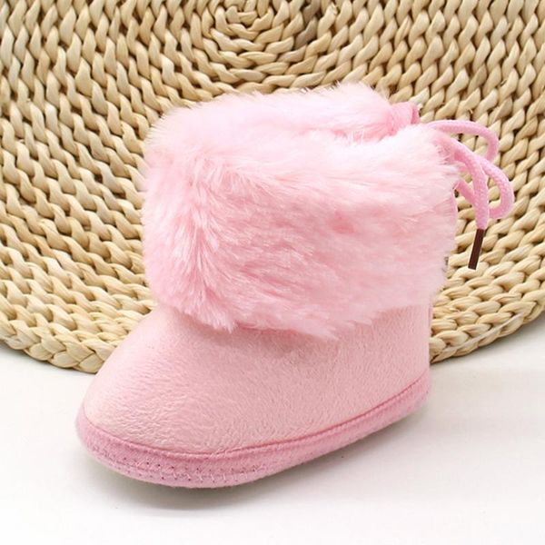 

infant born baby girls shoes winter cashmere plush boots bandage warm girl wool soft sole snow prewalker first walkers