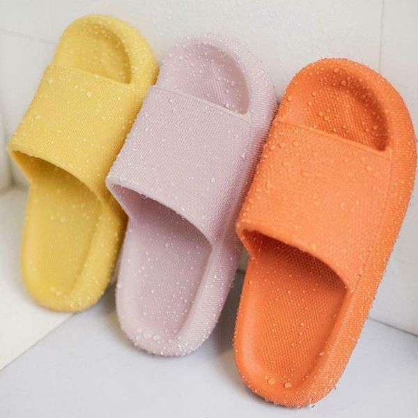 

thick sole home women slippers 4cm heel ladies platform flat shoes non-slip eva living room indoor couple slides, Black
