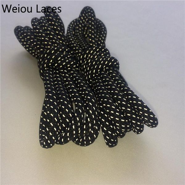 

shoes materials (100pairs/lot)weiou 3m sneakers shoelace custom rope lace reflective sports shoe round athletic plastic tips shoestring, Black