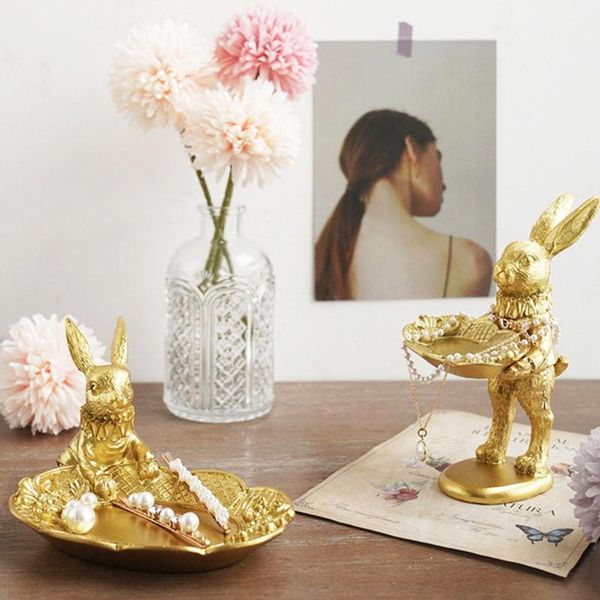 

jewelry pouches, bags cute annimal sculpture statue handcrafted resin art figurines decor container storage box for creative, Pink;blue