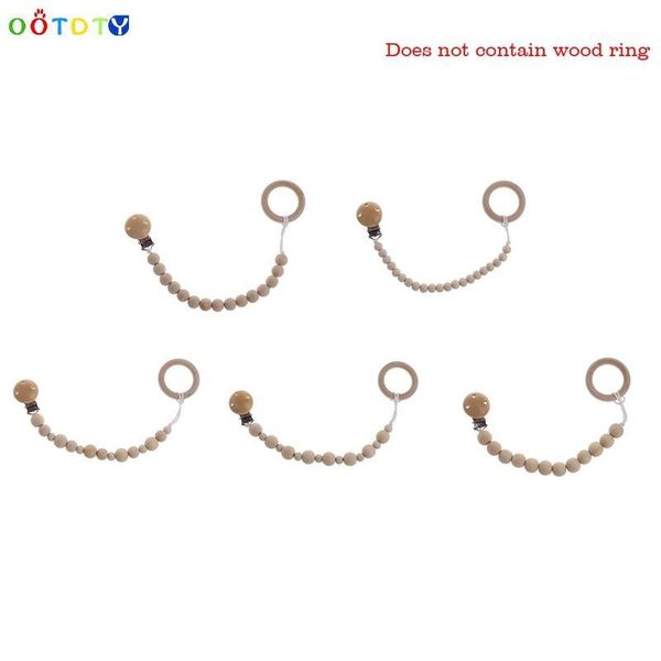 

pacifiers# baby natural wooden beaded pacifier holder clip nursing teether dummy chain gift 0-6 months1